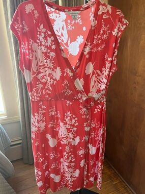 Liz Claiborne Pink and Red Floral Dress